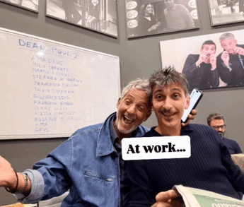 Fiorello e Biggio at work in redazione ironizzano sul toto morti primo della lista Amadeus
