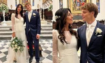 Giorgia Cardinaletti e Francesco Bechis hanno detto si le nozze a Fabriano e il look degli sposi