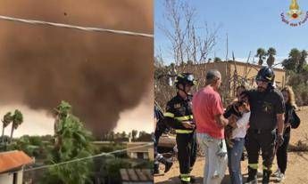 Tromba daria a Marsala feriti bambini e cane salvato dalle macerie Scenario di guerra